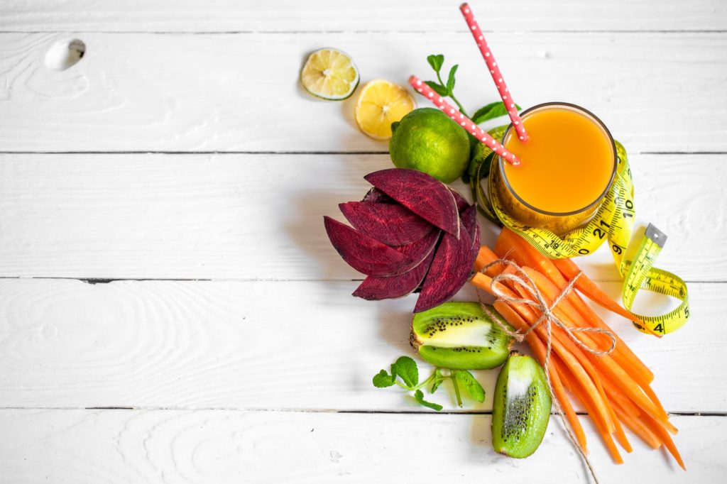 the fresh juice with fruits