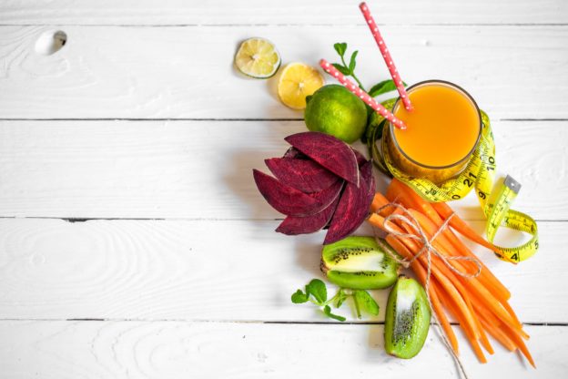 the fresh juice with fruits