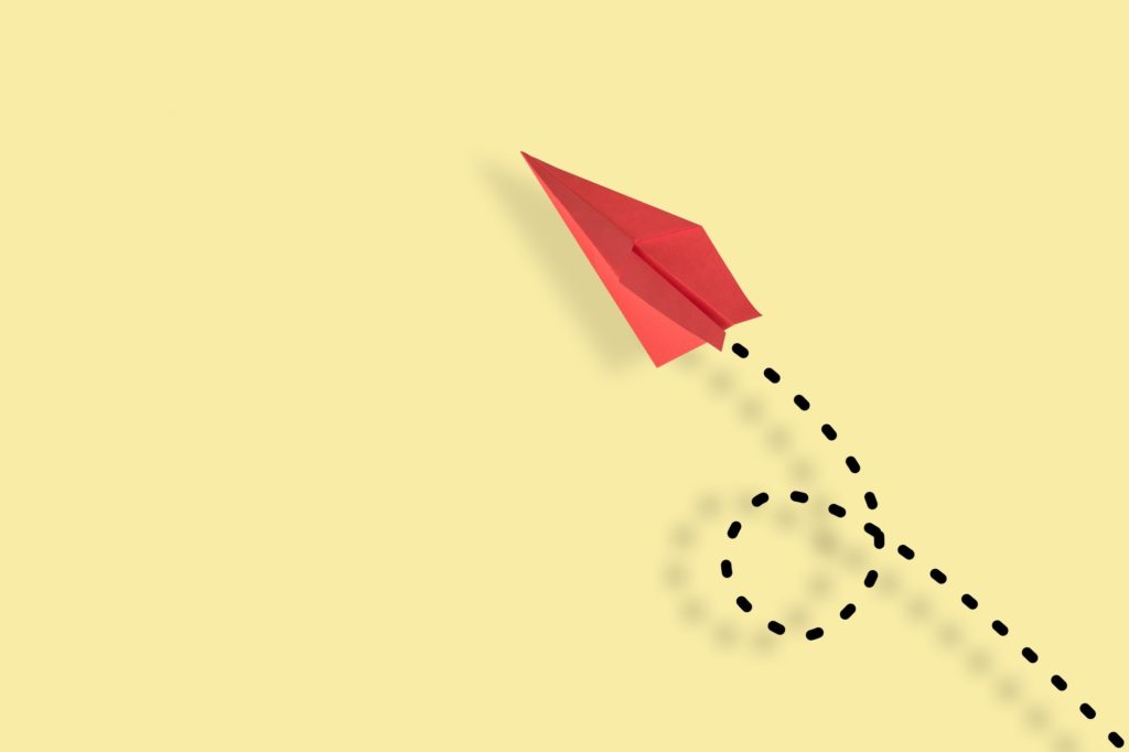 Paper Planes on colore background.