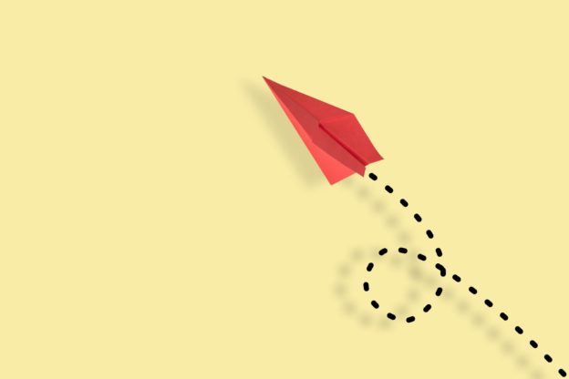 Paper Planes on colore background.